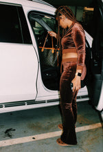 Load image into Gallery viewer, Coffee Brown Velour Sweatsuit
